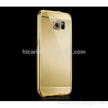 Fashion original kxx brushed metal bumper pc back case for samsung s6 edge